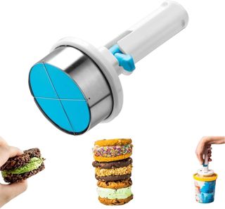 Eiscremeschaufel DIY Eiscreme Sandwich Maker Einhand-Werkzeug zum leichten Auslösen Antihaft-Form Backen Burger,Dessert Studio Zubehör-Home Gadget für Buffet verwenden, Creme Tools Küche (1PCS)