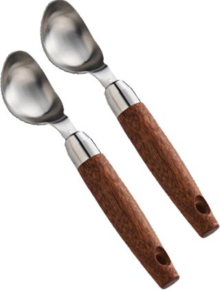 EMUKOEP Eisportionierer Edelstahl 304 mit Holzgriff 21,5 cm
