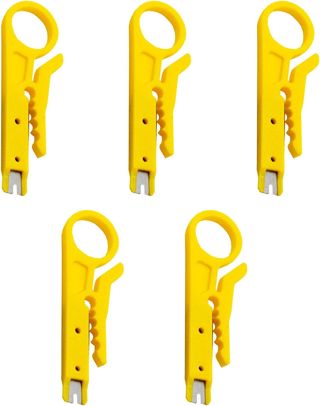 Faderr 5 Stück Mini-Abisolierzange Mini Abisoliermesser für Kabel Tragbares Abisolierzange Kabel Abisolierwerkzeuge mit einem Durchmesser von 5 bis 6,2 Millimeter