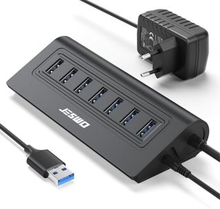USB HUB Aktiv 3.0 mit Netzteil, JESWO USB 3.0 Hub 7 Port USB Verteiler