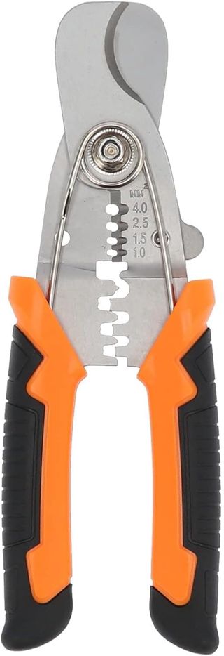 175 Mm Edelstahl-Crimpzange, Kabelschneider, Elektriker-Drahtschere Zum Abisolieren von 12 Bis 18 Mm², mit Verriegelungsgriff, Ergonomischer Griff für Heimverkabelung, Kabelreparatur,