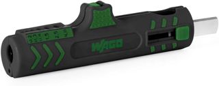 WAGO Universal-Entmanteler 206-1442 | Für Ø von 8 mm bis 13 mm, ergonomische, rutschfeste Griffzonen, für Einzeladern von 0,2 bis 4 mm² geeignet, mit Schiebeklinge, sichere Verriegelungstechnik