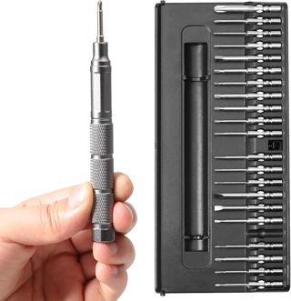 Präzisions-Schraubendreher-Set Reparaturwerkzeug-Kit, 23-in-1-Mini-Bohrmaschine für iPhone-Laptop Smartphone MacBook Xbox Uhren Brille, Aufbewahrungskoffer mit Magnetverschluss