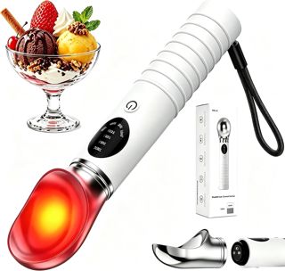 Beheizbarer Eisportionierer Edelstahl, USB-C Schnellladung Eislöffel Portionierer mit 4 Temperaturen (38–71°C) & LED-Anzeige, Abnehmbare, 2500 mAh Akku, für Hartes Eis, Gelato und Frozen Yogurt