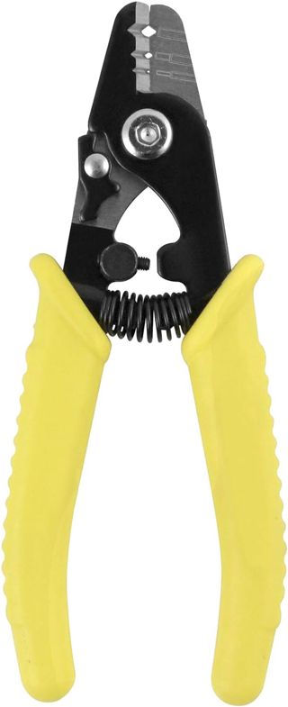 QWORK® Glasfaser-Abisolierzange, 3 Löcher, mit PVC-Griff, 15.2 cm