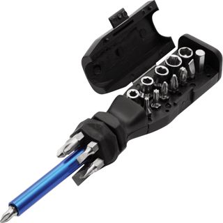 Schraubendreher-Set 19-teilig, Schraubenzieher – Mit Magnetstab & 19 im Griff integrierten Aufsätzen (Bitts) Präzises Werkzeug für Heimwerker, Schlitz, Kreuzschlitz, Innensechskant