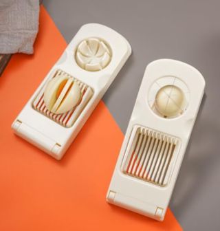 Eierschneider Set Edelstahl 2 in 1, Eierteiler mit 3 Eiertrennern