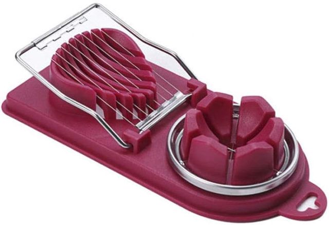 Eierschneider, manueller Eierschneider, 2-in-1, Doppelschneider, Cuttermesser, Werkzeug für Koch Eier