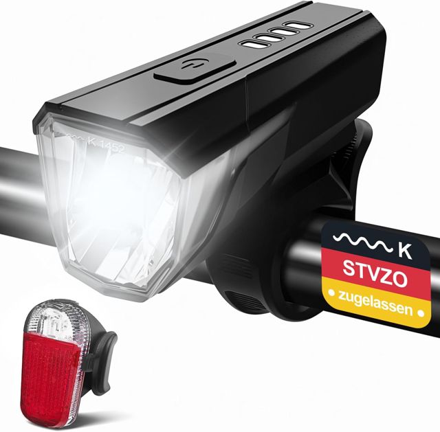 LED Fahrradlicht Set, Aufladbar, Wasserdicht Fahrradbeleuchtung