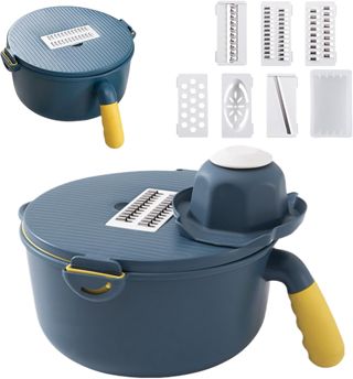 Gemüseschneider - Küchenreibe mit Behälter - Käsehobel | für die heimische Küche, Mahlzeitenvorbereitung, Salatzubereitung, Camping, Picknick, Party, Barbecue, Studentenwohnheim,