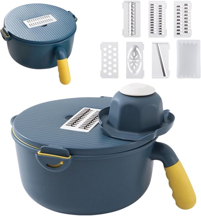 Gemüseschneider - Küchenreibe mit Behälter - Käsehobel | für die heimische Küche, Mahlzeitenvorbereitung, Salatzubereitung, Camping, Picknick, Party, Barbecue, Studentenwohnheim,