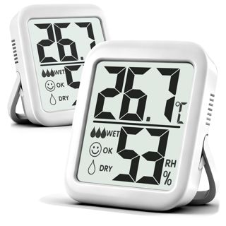 Antonki 2 Stück Thermo-Hygrometer Innen Digital Raumthermometer-Weiß