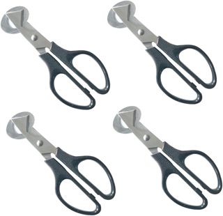 4 Stück Eierschalenschneider aus Edelstahl und Abs, Schwarz