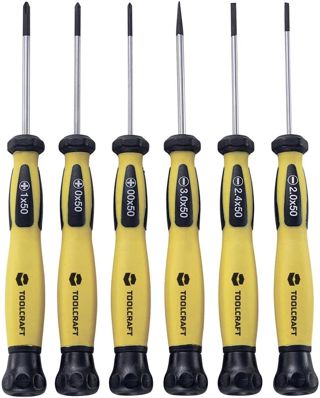 TOOLCRAFT Elektronik- u. Feinmechanik, ESD Schraubendreher-Set 6teilig Schlitz, Kreuzschlitz Phillips