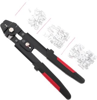 OSALADI Crimping Tool für Drahtseile Handzange mit Integriertem Kabelschneider Rutschfestem Griff Geeignet für Kabelschuhe und Elektronikfertigung Hochpräzise Backen für Feste