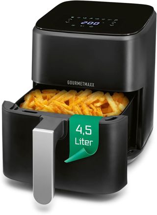 GOURMETmaxx Heißluftfritteuse 8-in-1 kompakt & leistungsstark – Airfryer für fettarmes Garen | Heissluftfritteuse mit 80–200 °C, 60-Minuten-Timer & Sensor-Touchdisplay | geruchsarmer Air Fryer