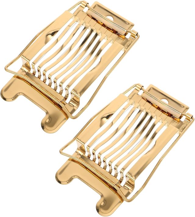 2 Stück Eierschneider aus Edelstahl für Eier und Weiches Obst, Gold
