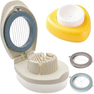 Edelstahl Eierschneider, Egg Slicer, 3 in 1 Eierschneider, Eierpunsch, Spülmaschinenfest, Eischneidewerkzeug, für Eier, Erdbeeren, Weiches Obst