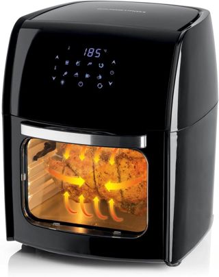 GOURMETmaxx Heißluftfritteuse 6,5 L, 1600 W schwarz – digitale Airfryer Fritteuse mit LED-Touchdisplay & Timer | fettarm frittieren, grillen & backen