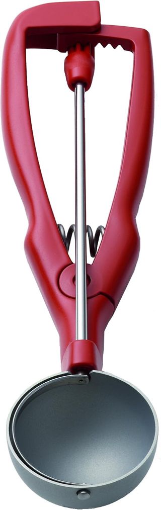 STÖCKEL 040320 Eisportionierer 1/020L - Durchmesser 56 mm - aus Edelstahl mit Kunststoffgriff - Rot