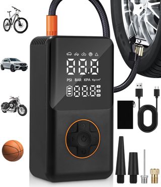 Elektrische Luftpumpe,150PSI Fahrrad Tragbarer Kompressor,Mini Reifenpumpe mit 4000mAh Akku Kompressor,Wiederaufladbare Reifenpumpe mit LED-Licht für alle Fahrräder Motorräder und Autos,AutoOff