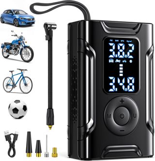 Kabelloser Elektrische Luftpumpe Tragbare Fahrradpumpe - Akku Kompressor Wiederaufladbare Reifenpumpe mit alle ventile Für Auto, Motorrad, Fahrrad
