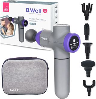 B.Well TH-490 Massagepistole | Bürstenloser Motor, 7 Stufen & 6 Aufsätze