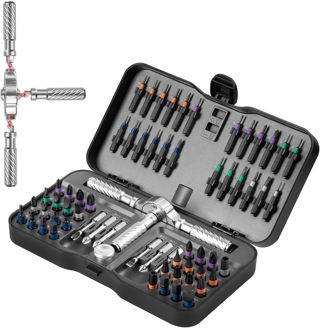 Ratschen Schraubendreher Set, 40 in 1 Magnetisch Schraubendreher Set, S2-Stahlbits, DIY-Kombinations-Biegsame Welle, Geeignet für Möbelmontage, Präzisions-Elektrogerätereparatur, Fahrradwerkzeuge