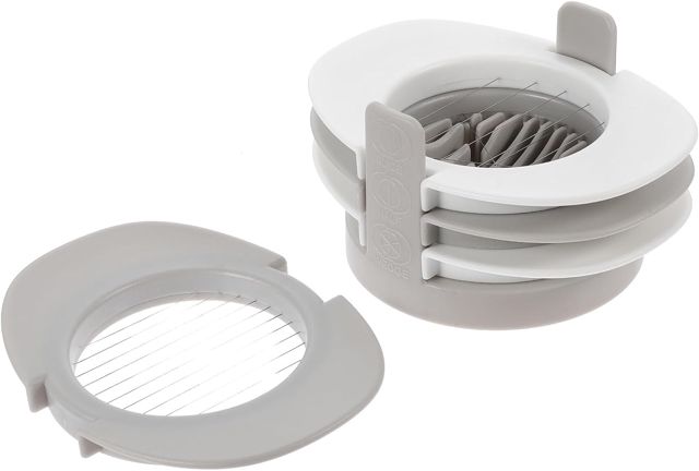 3-in-1 Eierschneider aus Edelstahl mit Silikon, Eiertrenner