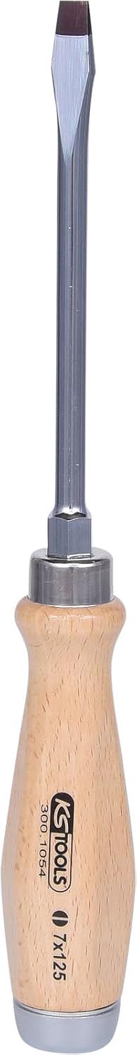 KS Tools ERGOTORQUE WOODmax Schlag-Schlitz-Schraubendreher, 7,0mm, auf Hänger