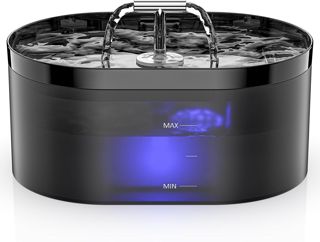 Katzenbrunnen Trinkbrunnen für Katze2.2L,Katzenbrunnen für Katzen，automatischer Haustierbrunnen mit extrem leiser Pumpe, Eingebautes LED Licht, Aktivkohlefilter für Katzen Hunde