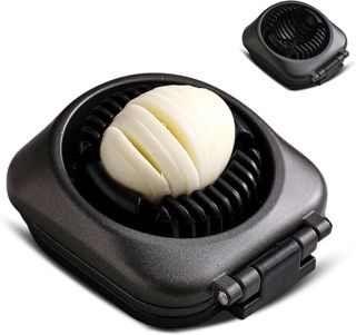 Premium Eierschneider Edelstahl, 2 in 1 Eierschneider, Grau