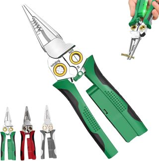 8-In-1 Tool, 8-in-1 Abisolierzange mit Spannungsprüfer, Multifunktionszange für Elektriker, Spannungsprüfer Zange, Kabel Abisolierer zum Abisolieren, Schneiden, Wickeln, Spalten