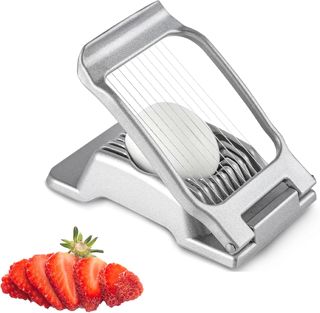 Egg Slicer, Professioneller Eierteiler aus Edelstahl, für runde und ovale Scheiben, Kartoffelschneider, Eierharfe, Erdbeerschneider