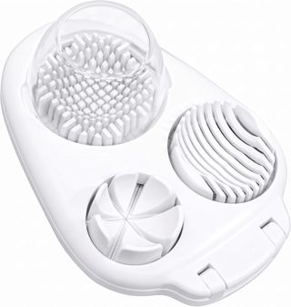 3-in-1 Eierschneider für hart gekochte Eier, Mehrere Scheibenmodi Eierschneider, Edelstahl Zerkleinerer Werkzeug, Mehrzweck-Küchenhelfer für Erdbeere, Salat, Kiwi, Pilz, Tomaten Vorbereitung