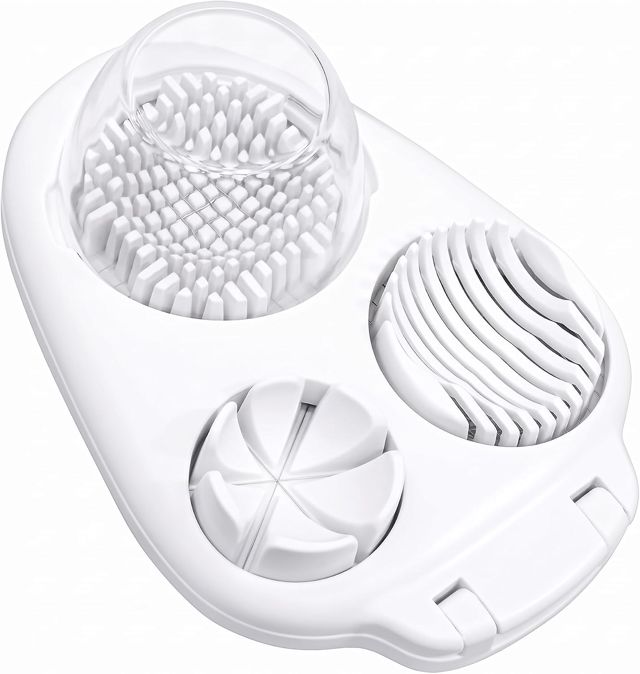 3-in-1 Eierschneider für hart gekochte Eier, Mehrere Scheibenmodi Eierschneider, Edelstahl Zerkleinerer Werkzeug, Mehrzweck-Küchenhelfer für Erdbeere, Salat, Kiwi, Pilz, Tomaten Vorbereitung
