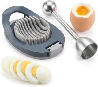 Eierschneider Eierköpfer Set, Edelstahl Eieröffner für Gekochte Eier