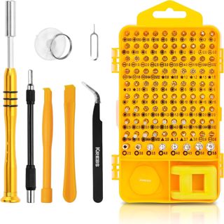 KREBS 108Pcs Feinmechaniker Schraubendreher Set Magnetisch,Mini Schraubenzieher Werkzeug Set mit 98 Torx Bits, Reparatur Kit für iphone, ipad, Macbook, Switch, PS5, Xbox, Laptop, PC, Uhr, Brille