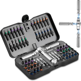 66-in-1 Ratschenschraubendreher Set, S2-Stahlbits 58-Zahn-Ratsche