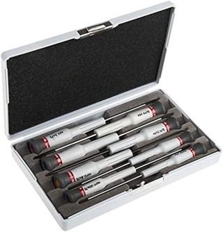 FACOM - Werkzeugkoffer mit 8 Schraubendreher-Bits Schlitz, Kreuz und Pozidriv - AEF.J6 - Präzisionsschraubendreher - 5 Schlitz-Bits, 1 Kreuz-Bit, 2 Pozidriv-Bits - Mit Aufbewahrungskoffer