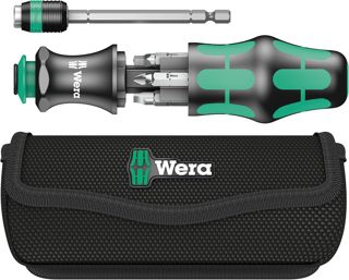 Wera 05051025001 Kraftform Kompakt 26 mit Tasche, Handhalter mit Bit-Magazin, 7-teilig, 7 Stück, farbe, size