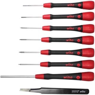 Wiha Feinschraubendreher Set PicoFinish®, 8 tlg. inkl. Pinzette, Reparatur-Set für Smartphones, Tablets, PCs, Konsolen, Kameras, Uhren, Brillen (42995)