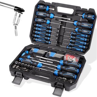 URASISTO 120-teiliges magnetisches Schraubendreher-Set inklusive Stecknüsse, Schlitz, Phillips, Sechskant, Torx und Präzisionsschraubendreher-Set Werkzeuge für Männer, Reparatur Zuhause