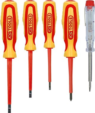 KS Tools 117.0540 ERGOTORQUE VDE Schraubendreher-Satz, PH+Schlitz, 5-tlg.
