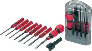 ANEX Schraubendreher-Set, Elektrikergriff, mit Heaton-Dreher, 8-teiliges Set (+0/+1/+2/-2,5/-5,5/-6/Nadel/Gymne) Nr. 6950
