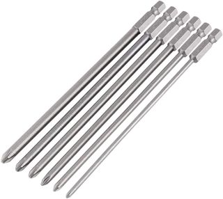 6 Stücke Magnetischer lange Kreuzschlitz Schraubendreher Bits, 1/4 zoll S2 Stahl Philips Schraubendreher Bits Set Werkzeug für manuelle elektrische Schraubendreher PH1 PH2 - 150mm