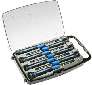 Högert Technik Präzisions Schraubendreher-Set 7-tlg Feinmechanik-Werkzeug aus gehärtetem Stahl mit magnetischen Spitzen PH/SL/T, Zwei-Komponenten-Griff für Elektronik und Reparaturarbeiten