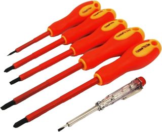 6-teiliges Schraubendreher-Set, isoliert, 1000 V, magnetisch, Schlitz-Tester, Aufbewahrungsbox