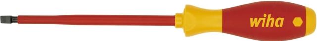 Wiha Schraubendreher SoftFinish® electric Schlitz (00831) 8,0 mm x 175 mm VDE geprüft, stückgeprüft, ergonomischer Griff für kraftvolles Drehen, Allrounder für Elektriker