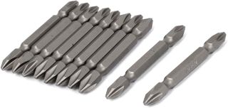 sourcing map 10Stk 65mm lang 1/4" Sechskant Doppel End PH2 Kreuzschlitz Schraubendreher Einsatz